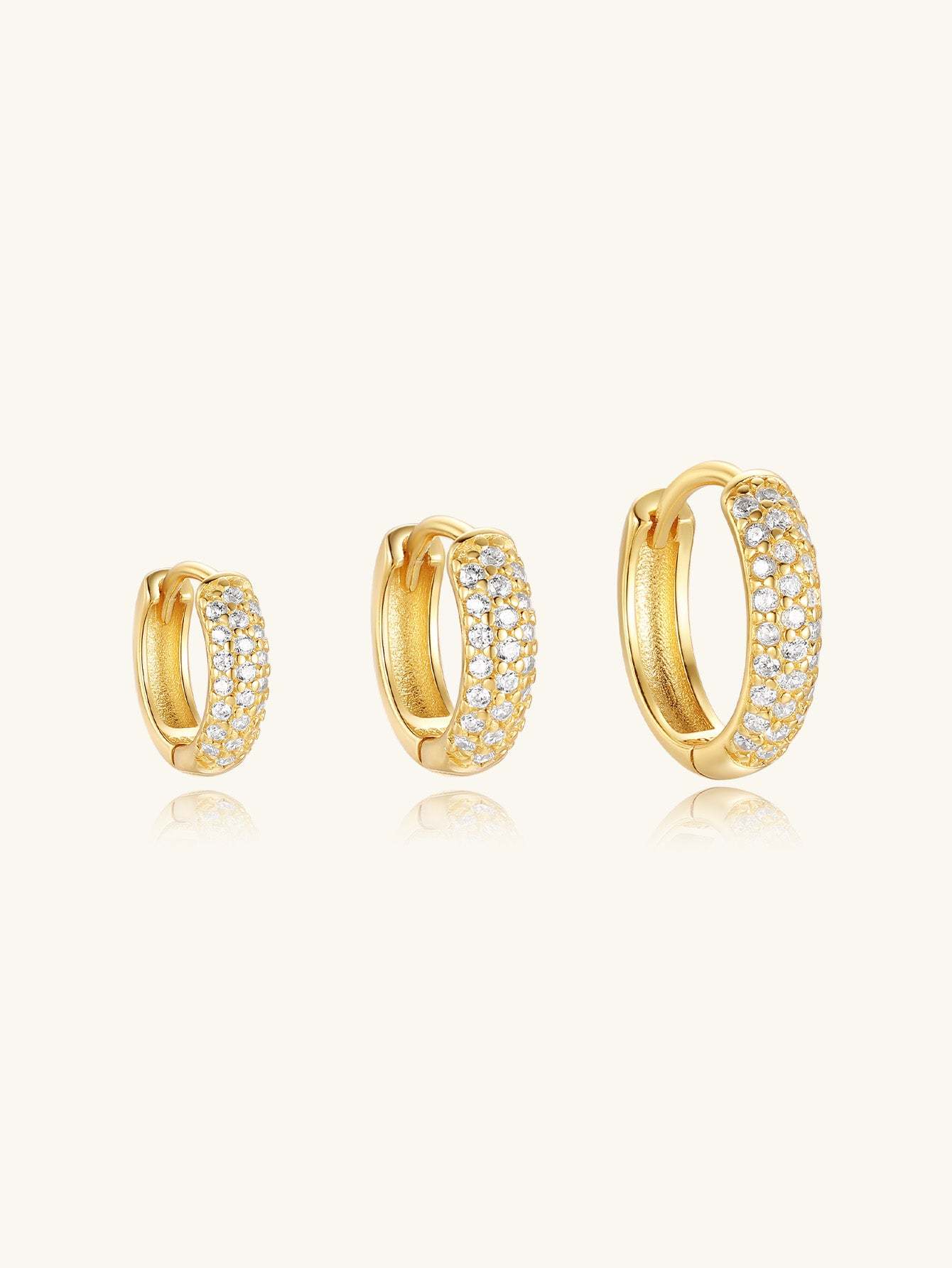 S925 Silver Metal Style Wide Zircon Hoop Earrings-Olarajewelry