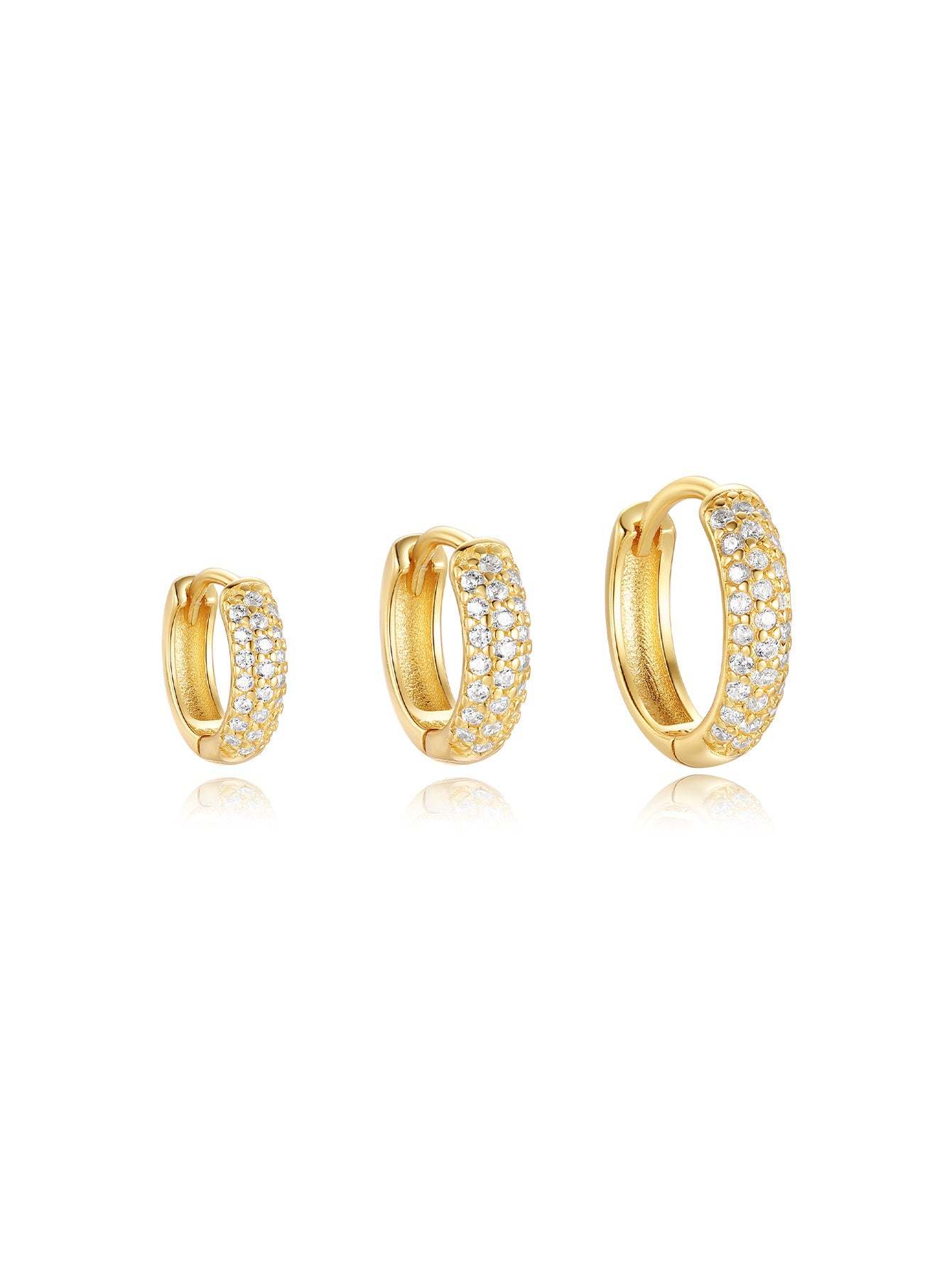 S925 Silver Metal Style Wide Zircon Hoop Earrings-Olarajewelry