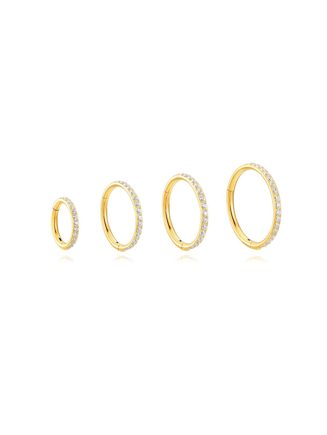 Titanium Waterproof Multiple Sizes 5A CZ Cartilage Hoop 16g 18g-Olarajewelry