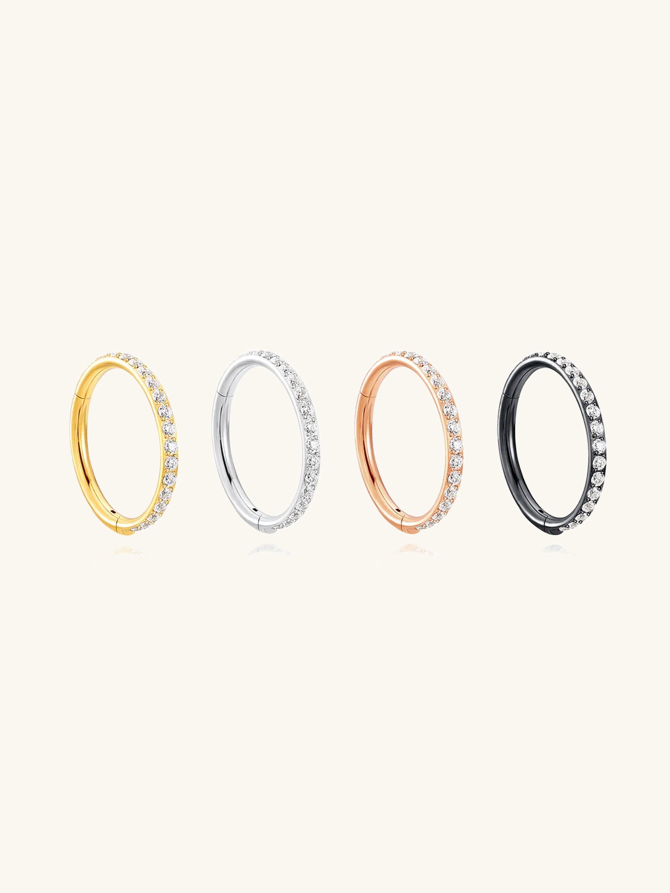 Titanium Waterproof Multiple Sizes 5A CZ Cartilage Hoop 16g 18g-Olarajewelry