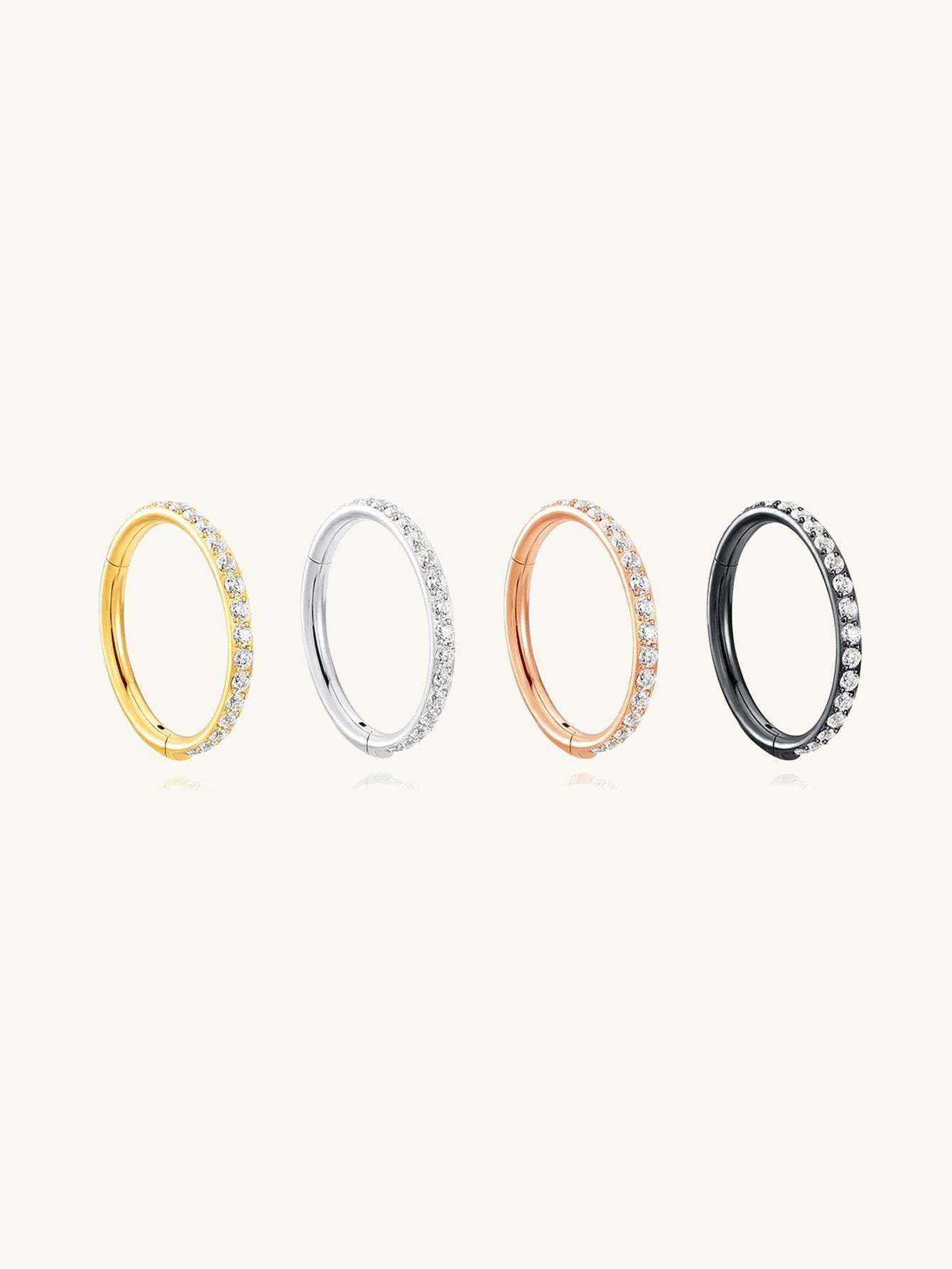 Titanium Waterproof Multiple Sizes 5A CZ Cartilage Hoop 16g 18g-Olarajewelry