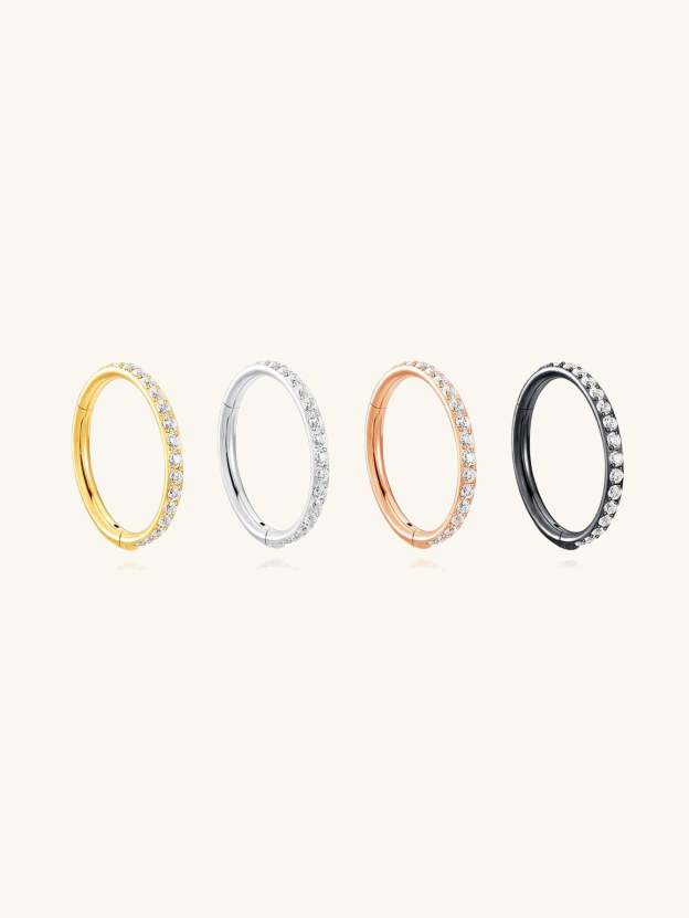 Titanium Waterproof Multiple Sizes 5A CZ Cartilage Hoop 16g 18g-Olarajewelry