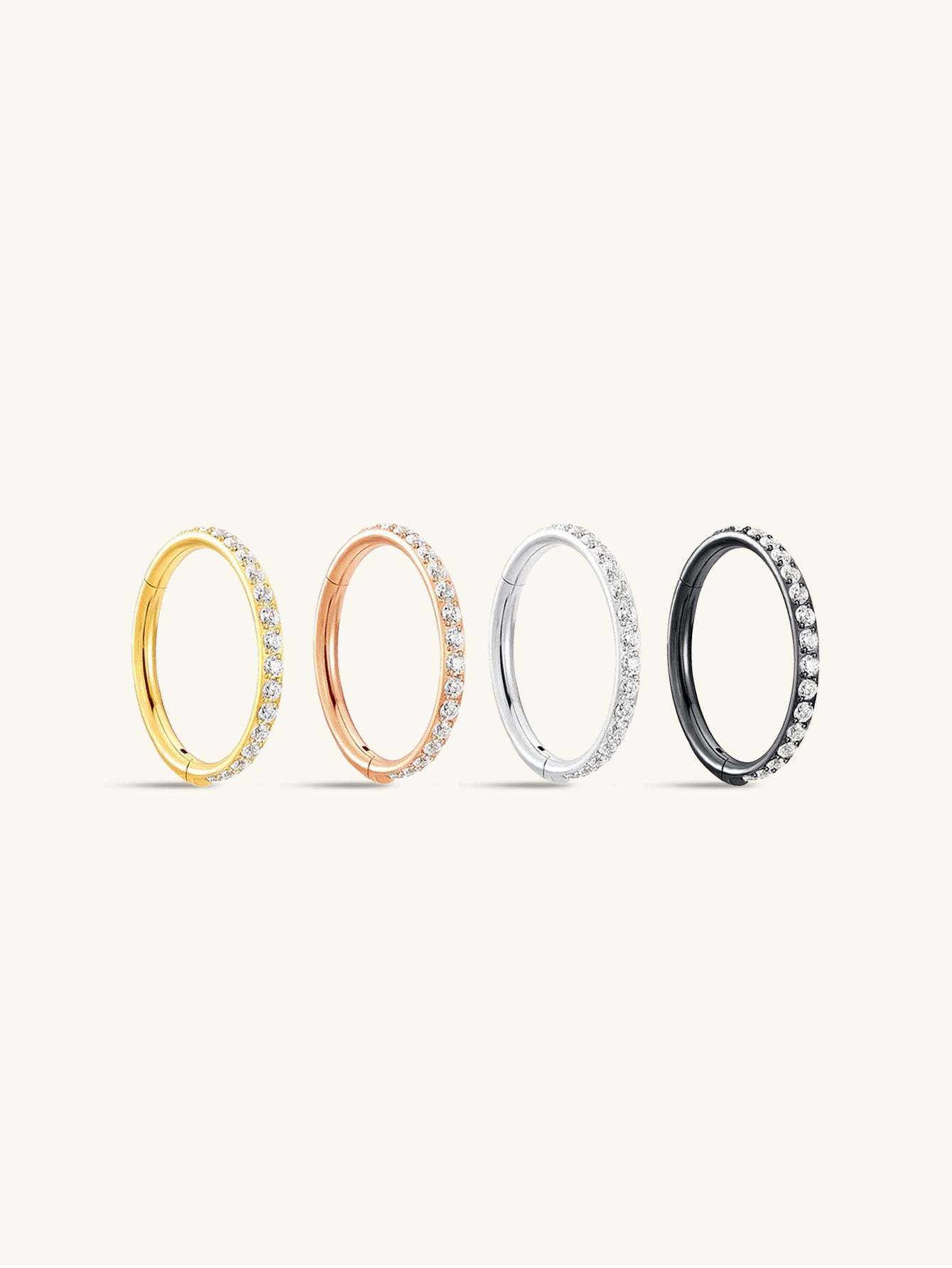 Titanium Waterproof Multiple Sizes 5A CZ Cartilage Hoop 16g 18g-Olarajewelry