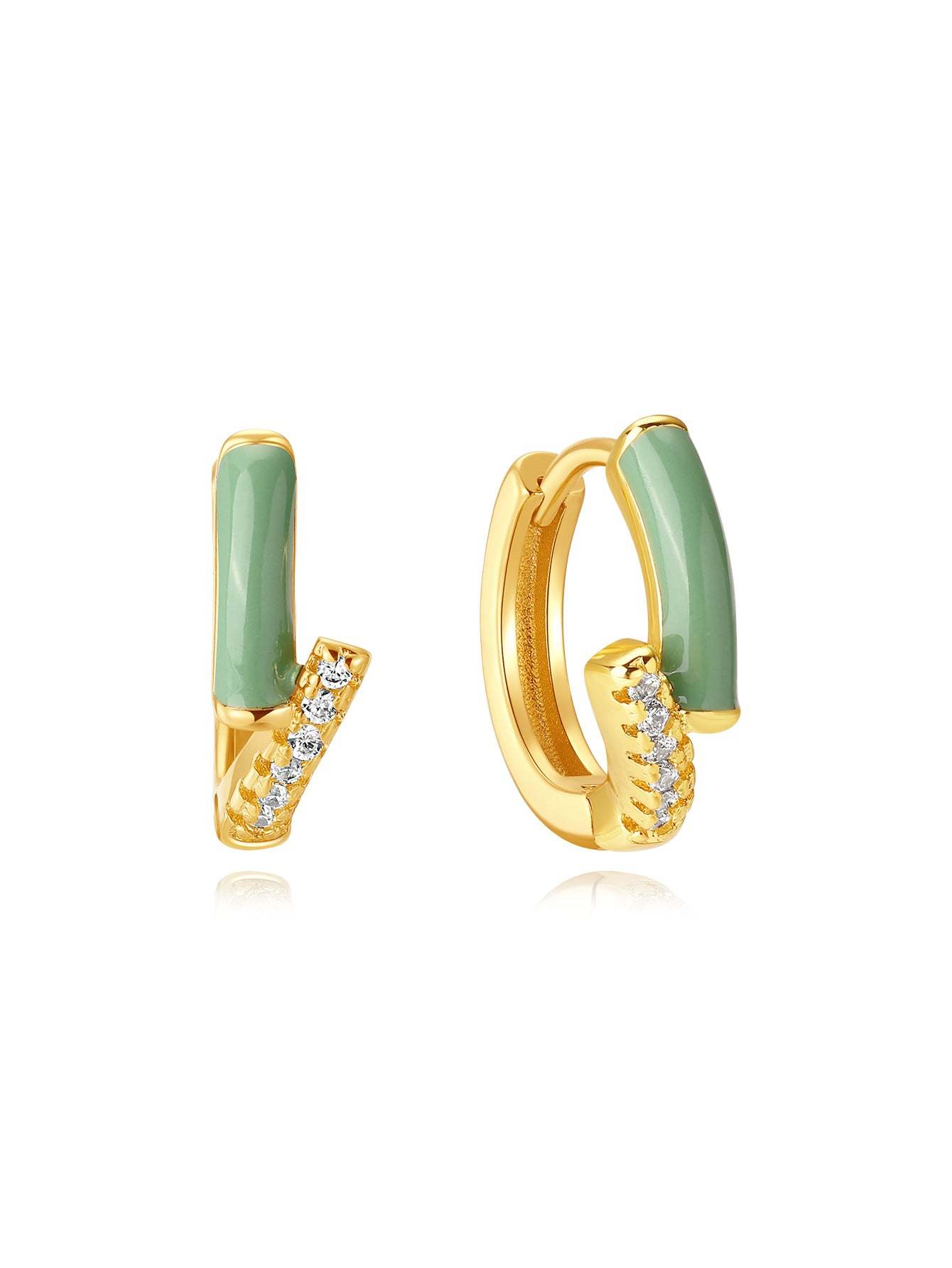 Green Oil Drop S925 Earrings Set-Olarajewelry