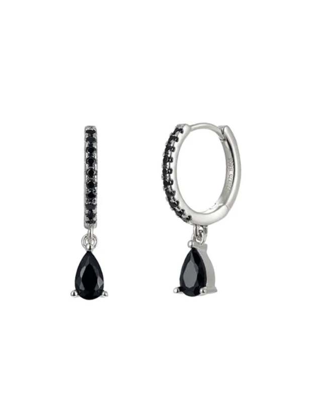 S925 Shiny Obsidian Flower Stud Earrings Set-Olarajewelry