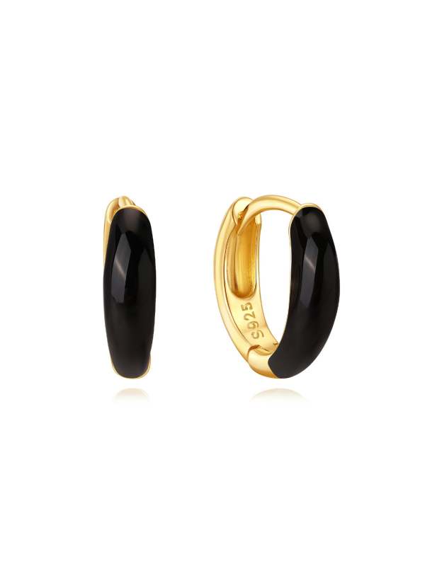 Black Oil Drop S925 Earring Set-Olarajewelry