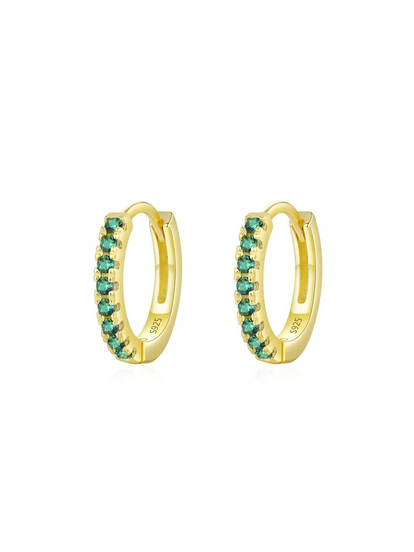 S925 Forest Fairy Green Oil Drop Zirconia S925 Earring Set-Olarajewelry