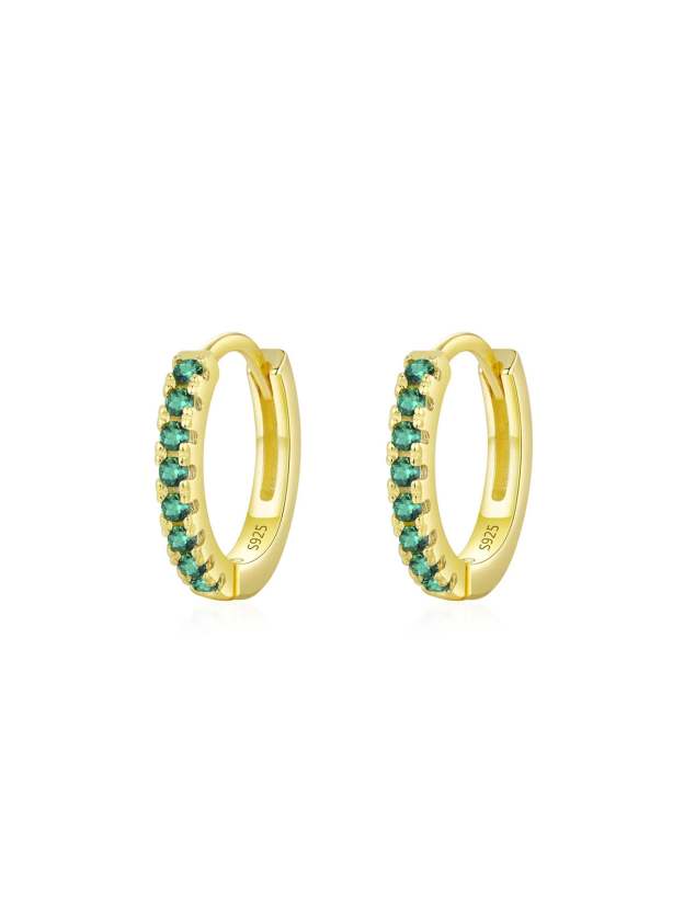 S925 Forest Fairy Green Oil Drop Zirconia S925 Earring Set-Olarajewelry