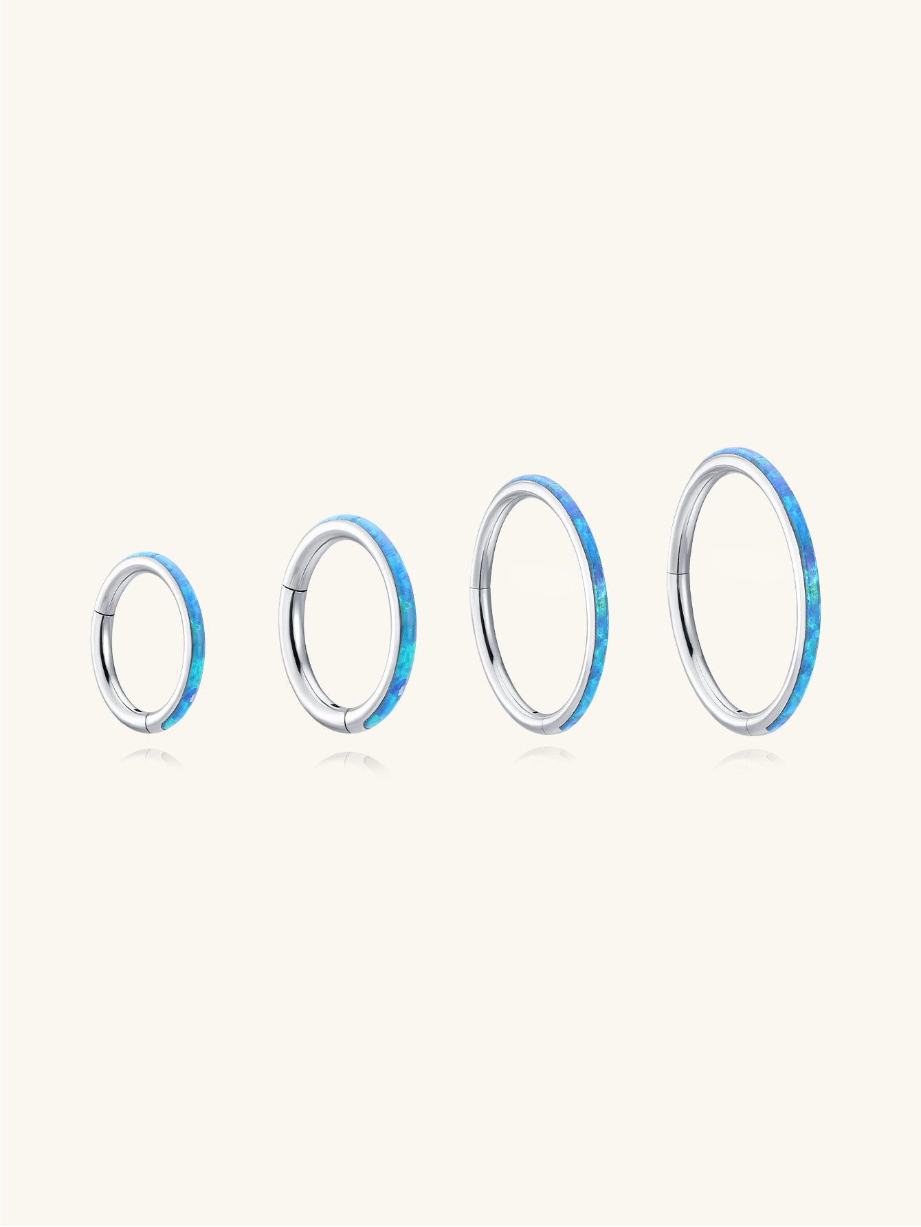 Titanium Waterproof Multiple Sizes 5A CZ Blue Opal Cartilage Hoop 16g-Olarajewelry