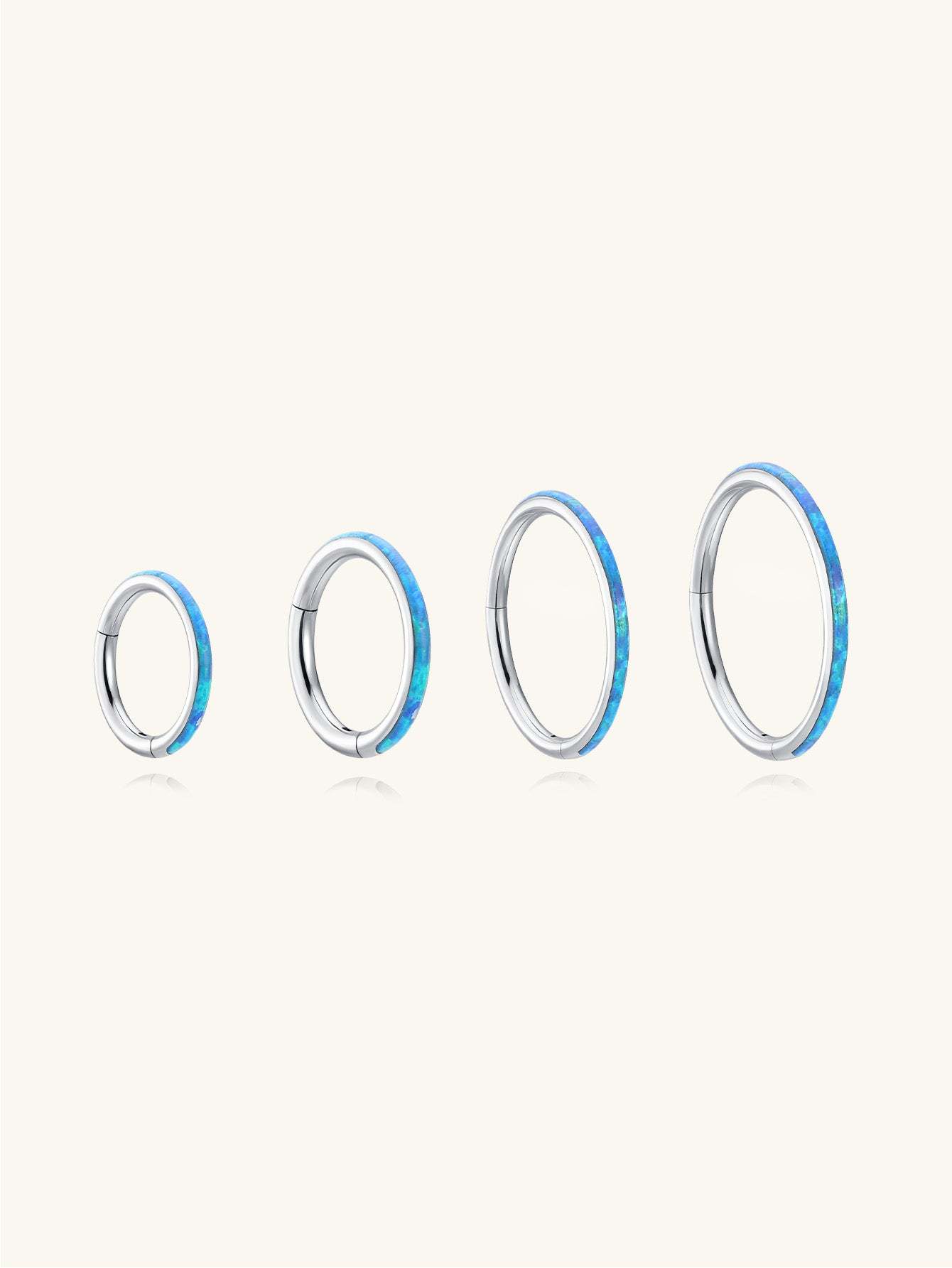 Titanium Waterproof Multiple Sizes 5A CZ Blue Opal Cartilage Hoop 16g-Olarajewelry