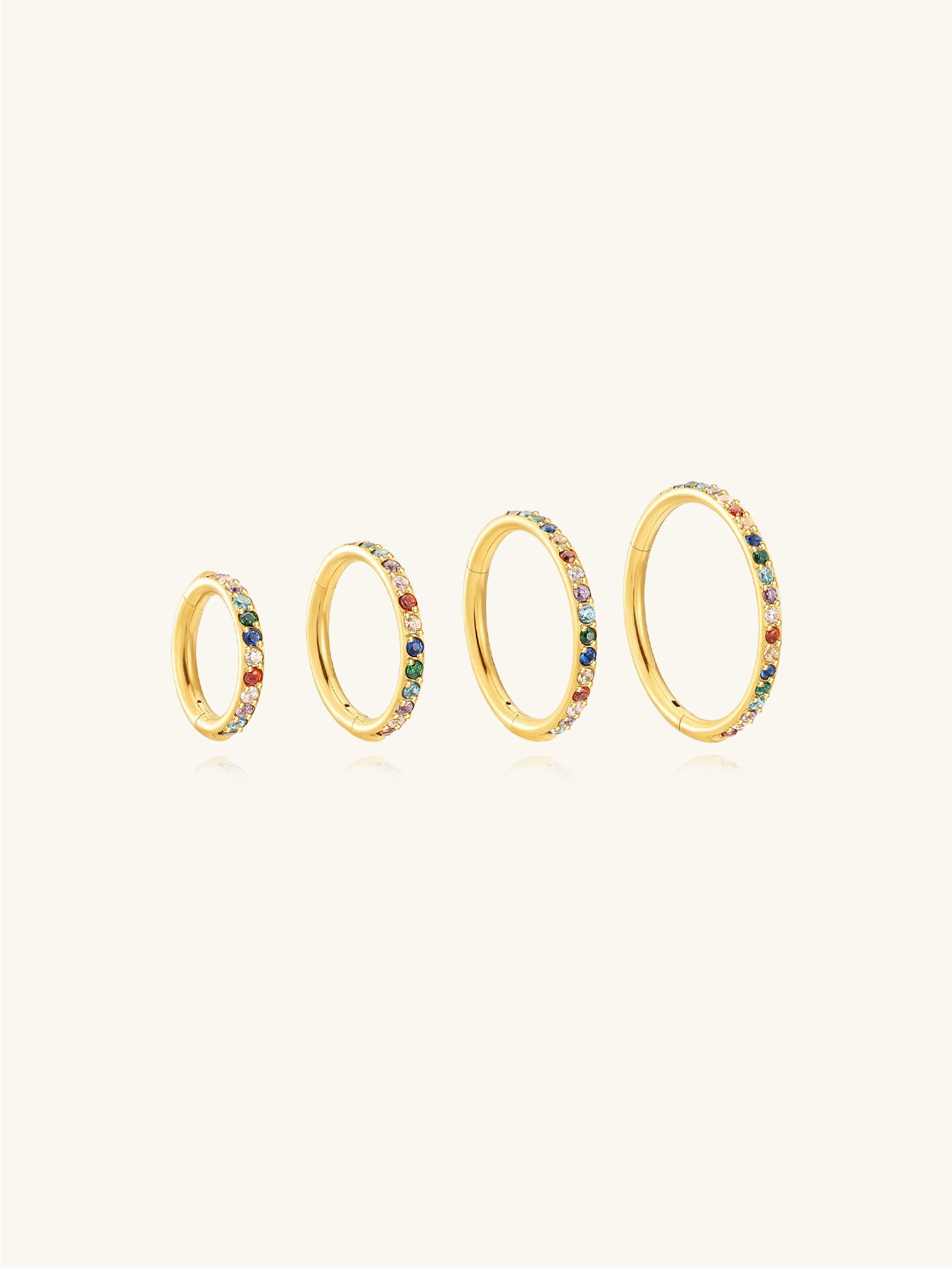 Titanium Waterproof Multiple Sizes 5A CZ Colourful Cartilage Hoop 16g-Olarajewelry