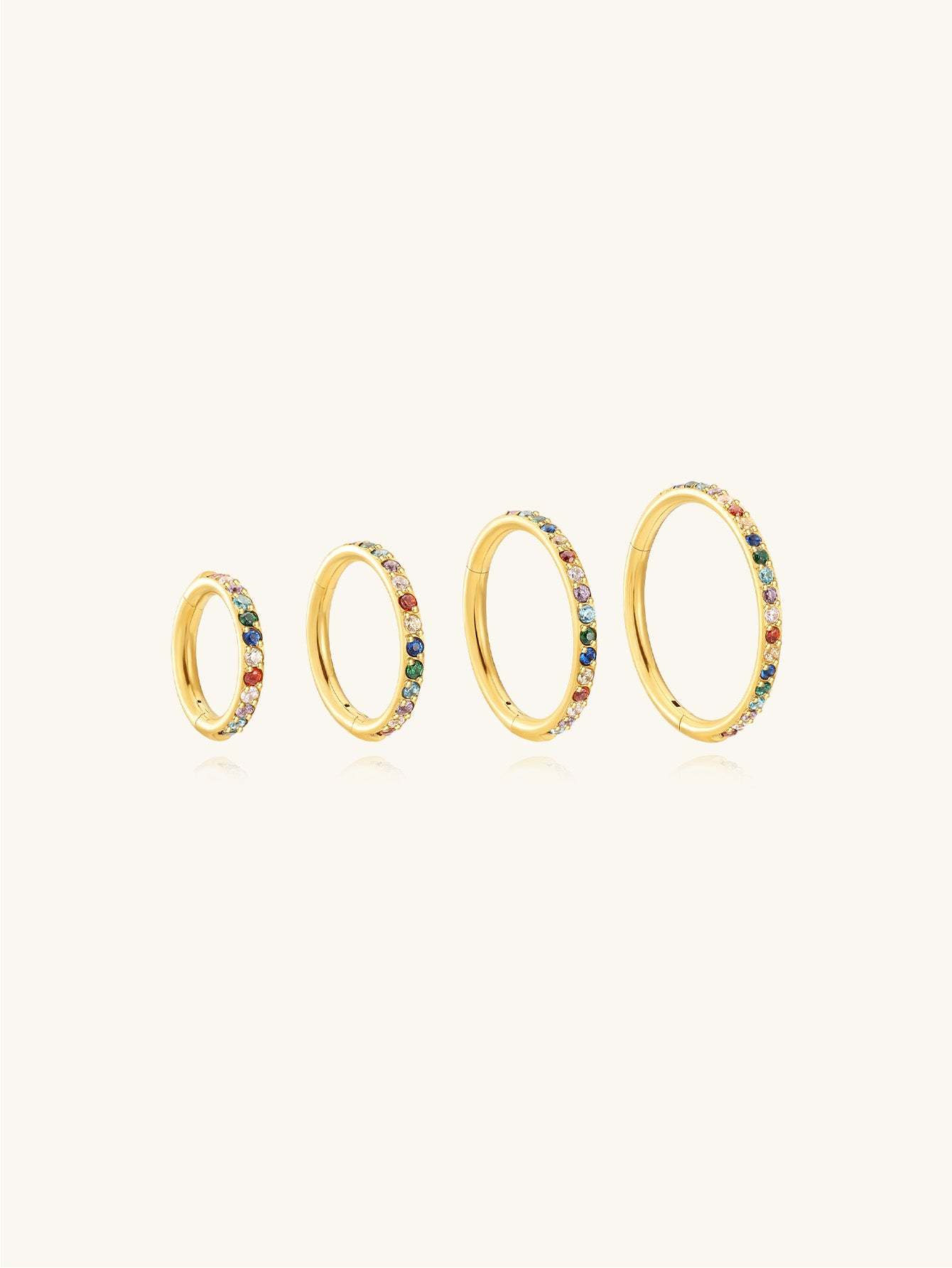 Titanium Waterproof Multiple Sizes 5A CZ Colourful Cartilage Hoop 16g-Olarajewelry