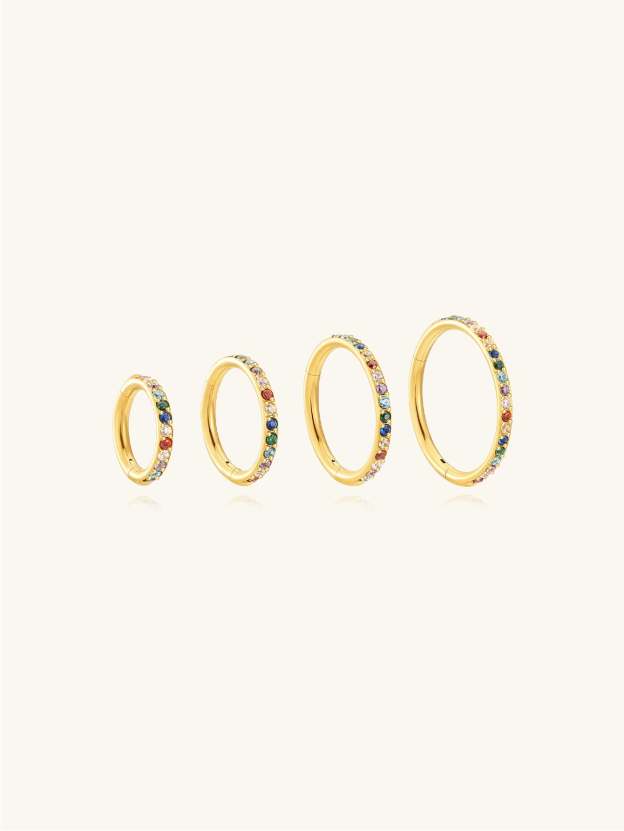 Titanium Waterproof Multiple Sizes 5A CZ Colourful Cartilage Hoop 16g-Olarajewelry