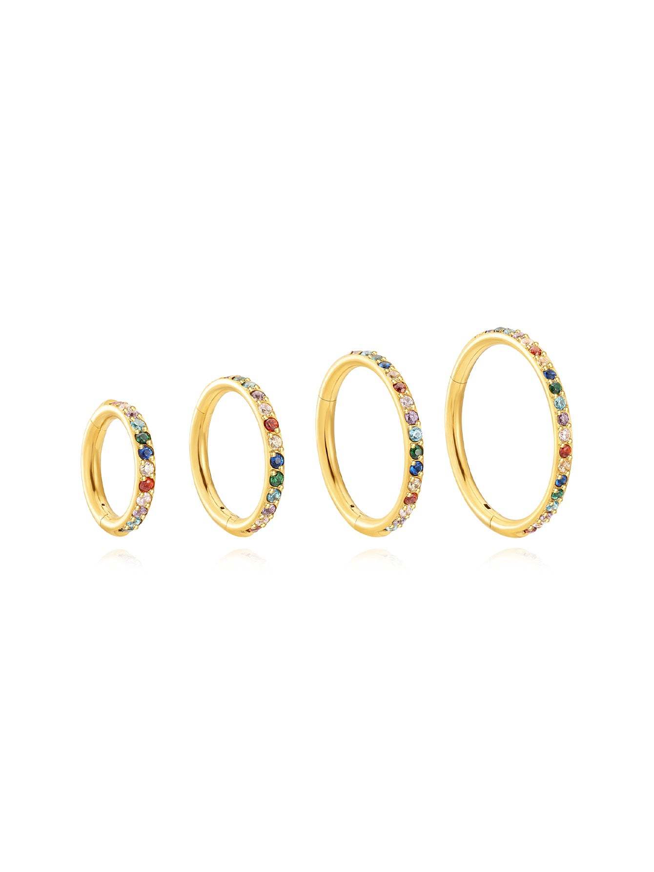 Titanium Waterproof Multiple Sizes 5A CZ Colourful Cartilage Hoop 16g-Olarajewelry