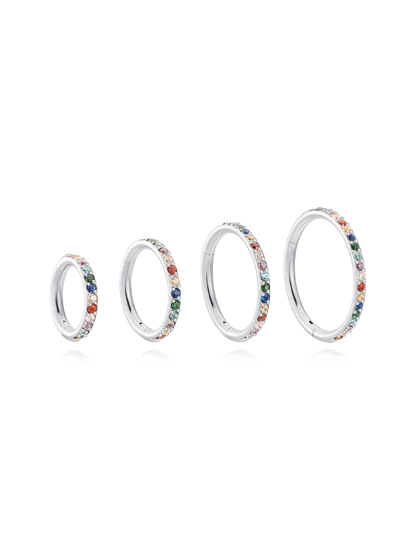 Titanium Waterproof Multiple Sizes 5A CZ Colourful Cartilage Hoop 16g-Olarajewelry