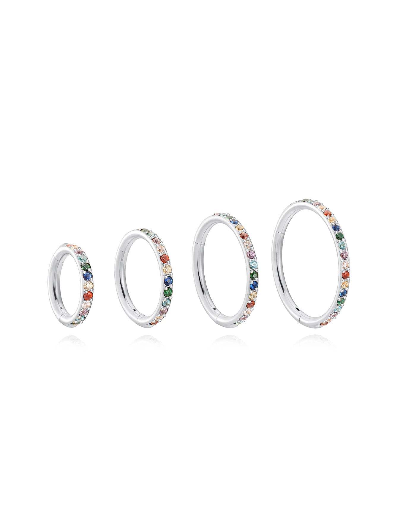 Titanium Waterproof Multiple Sizes 5A CZ Colourful Cartilage Hoop 16g-Olarajewelry