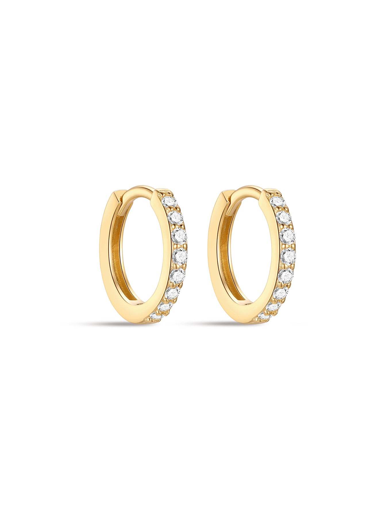 S925 Dainty Elegant Zircon Huggies Earrings-Olarajewelry