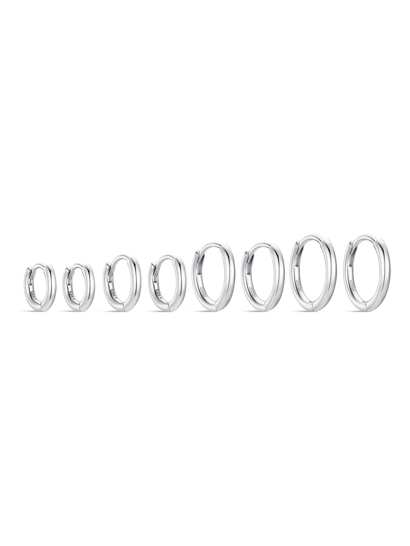 S925 Classic Sterling Silver Multi Size Daily Casual Hoop Earrings-Olarajewelry