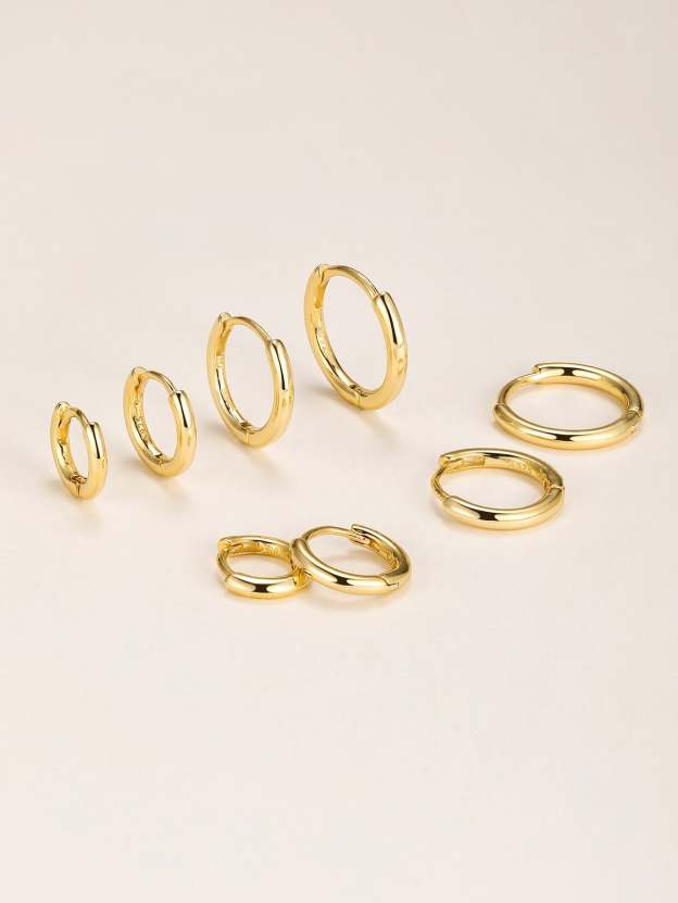 S925 Classic Sterling Silver Multi Size Daily Casual Hoop Earrings-Olarajewelry