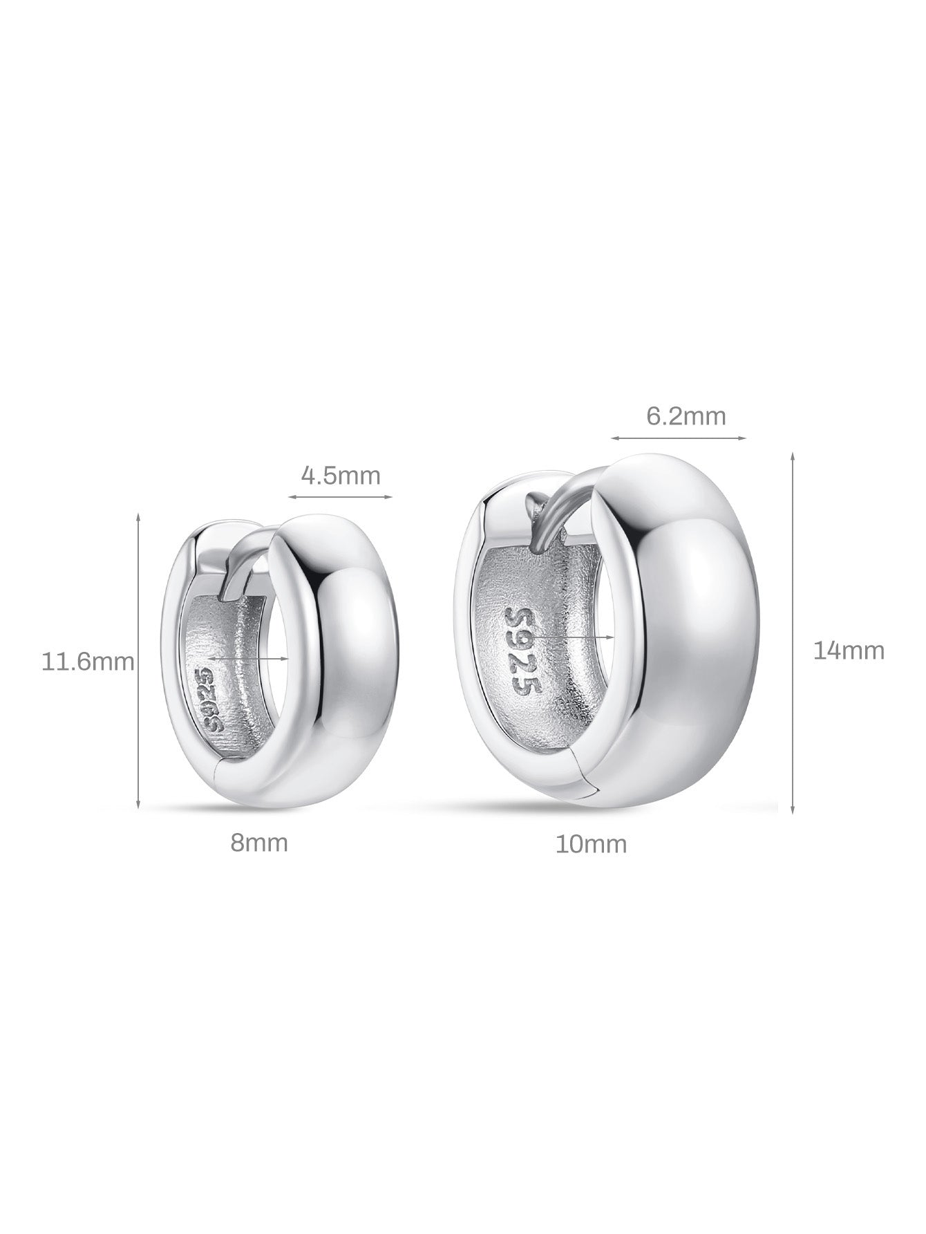 S925 Chubby Tunnel Huggies Earring-Olarajewelry