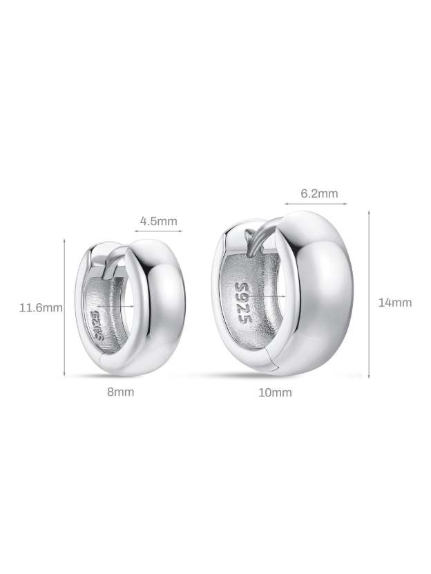 S925 Chubby Tunnel Huggies Earring-Olarajewelry