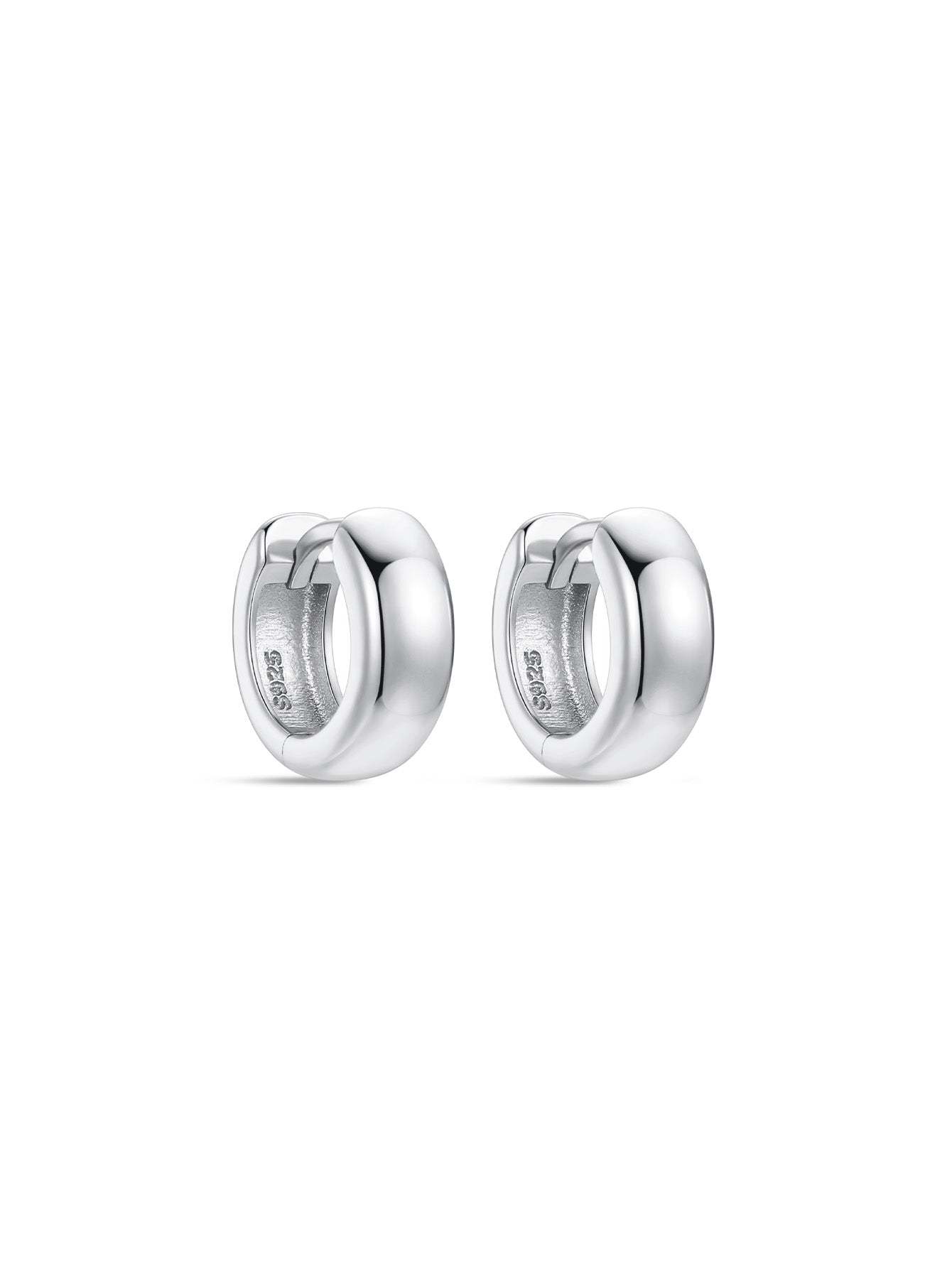 S925 Chubby Tunnel Huggies Earring-Olarajewelry