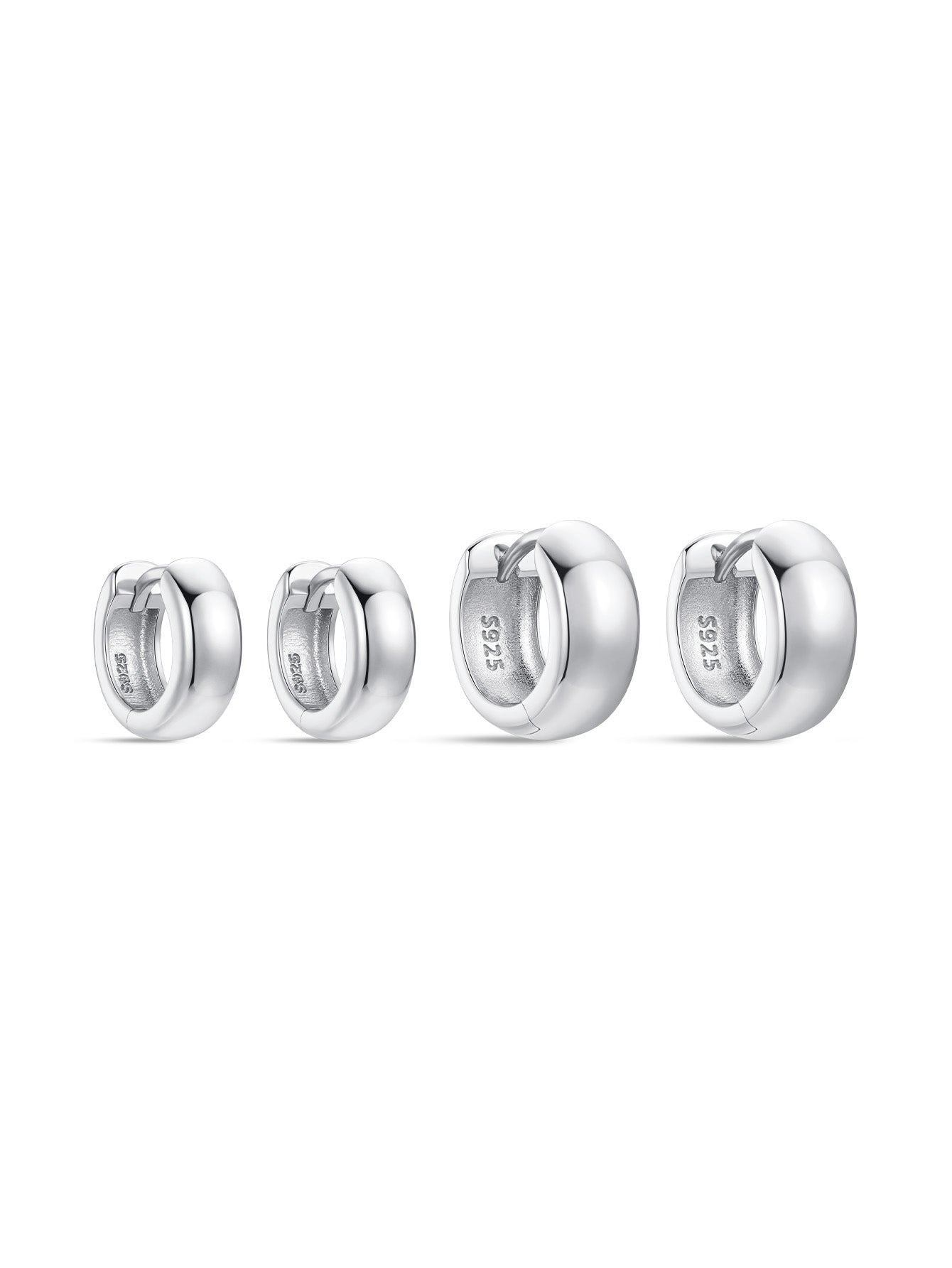 S925 Chubby Tunnel Huggies Earring-Olarajewelry