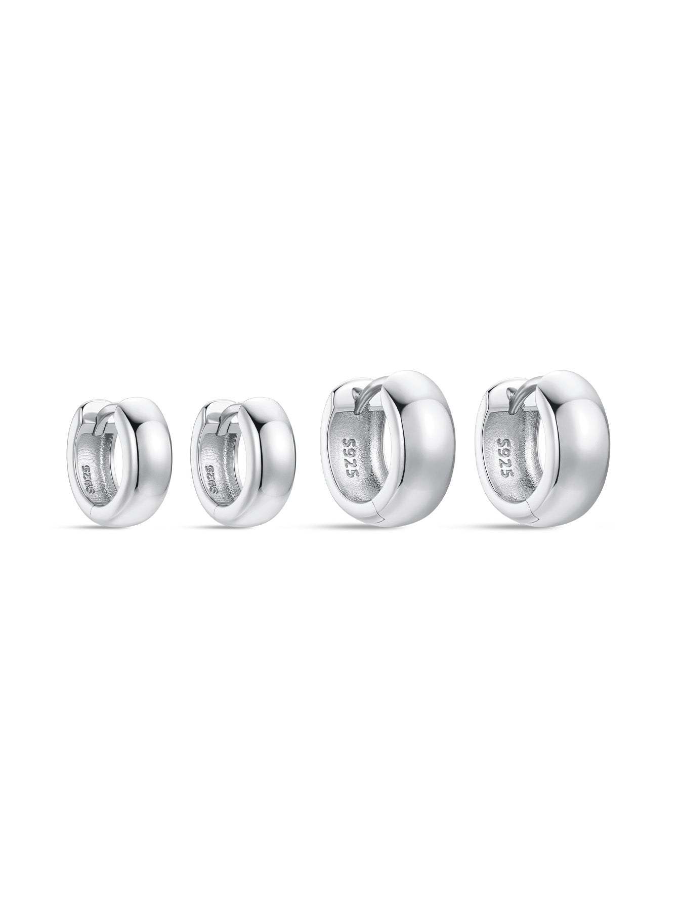S925 Chubby Tunnel Huggies Earring-Olarajewelry