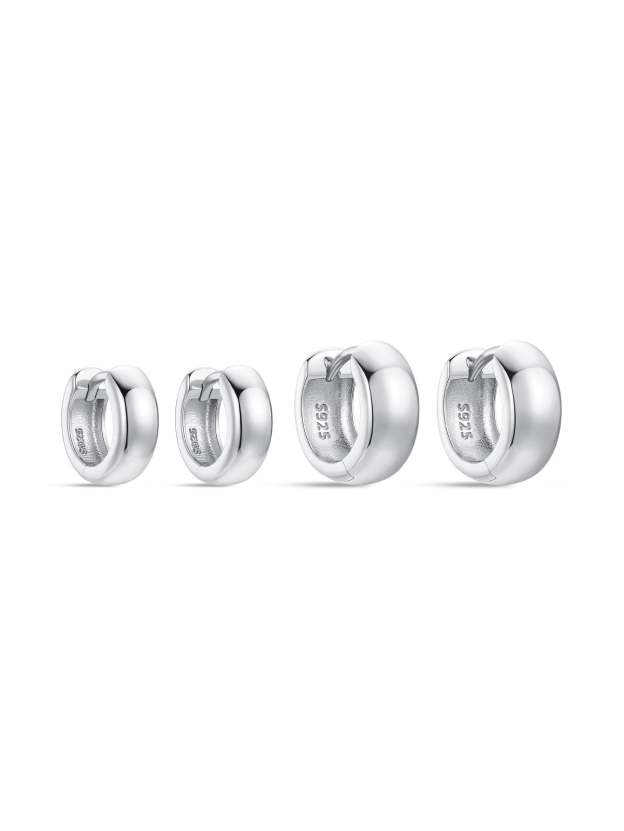 S925 Chubby Tunnel Huggies Earring-Olarajewelry
