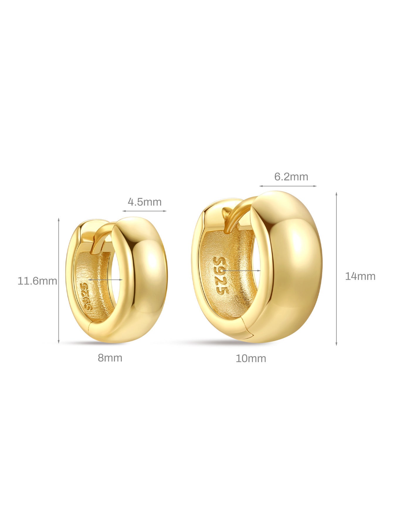 S925 Chubby Tunnel Huggies Earring-Olarajewelry