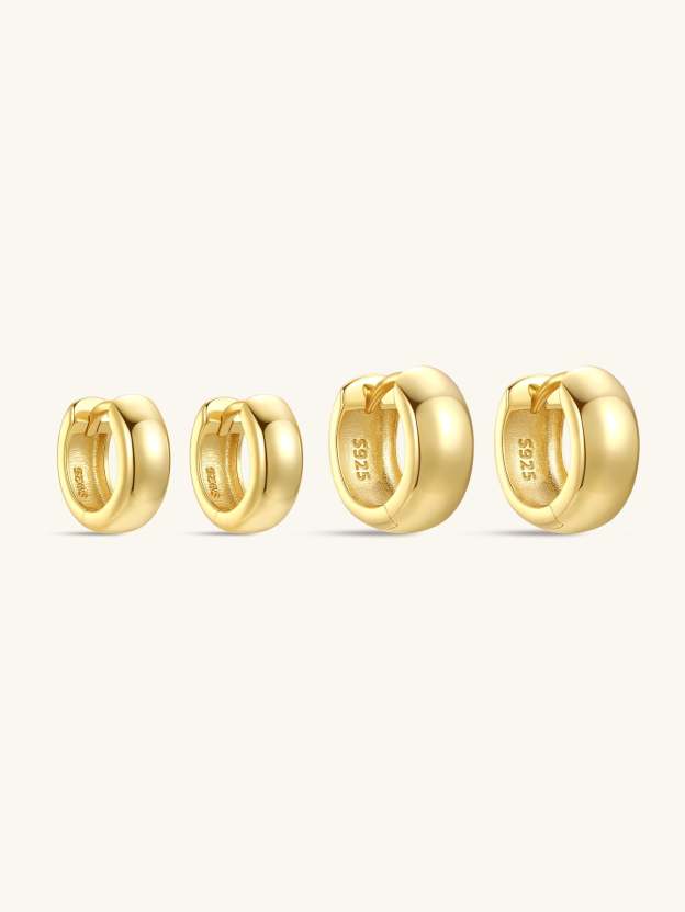 S925 Chubby Tunnel Huggies Earring-Olarajewelry