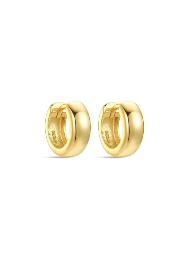 S925 Chubby Tunnel Huggies Earring-Olarajewelry