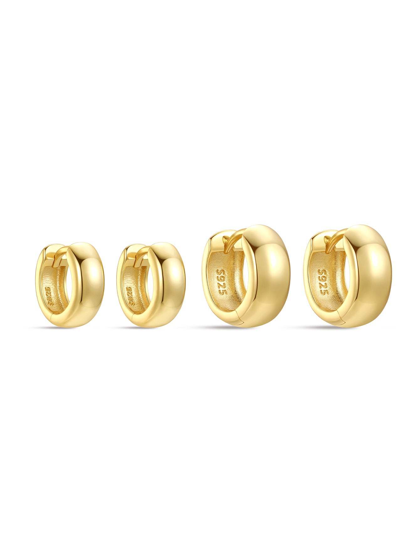 S925 Chubby Tunnel Huggies Earring-Olarajewelry