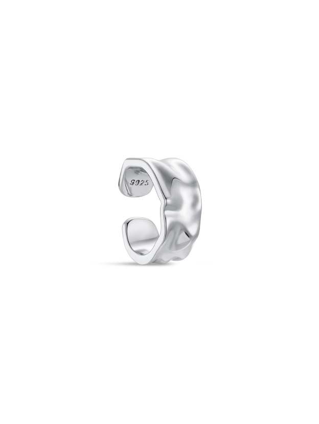 S925 Chunky Corrugated Ear Cuff-Olarajewelry