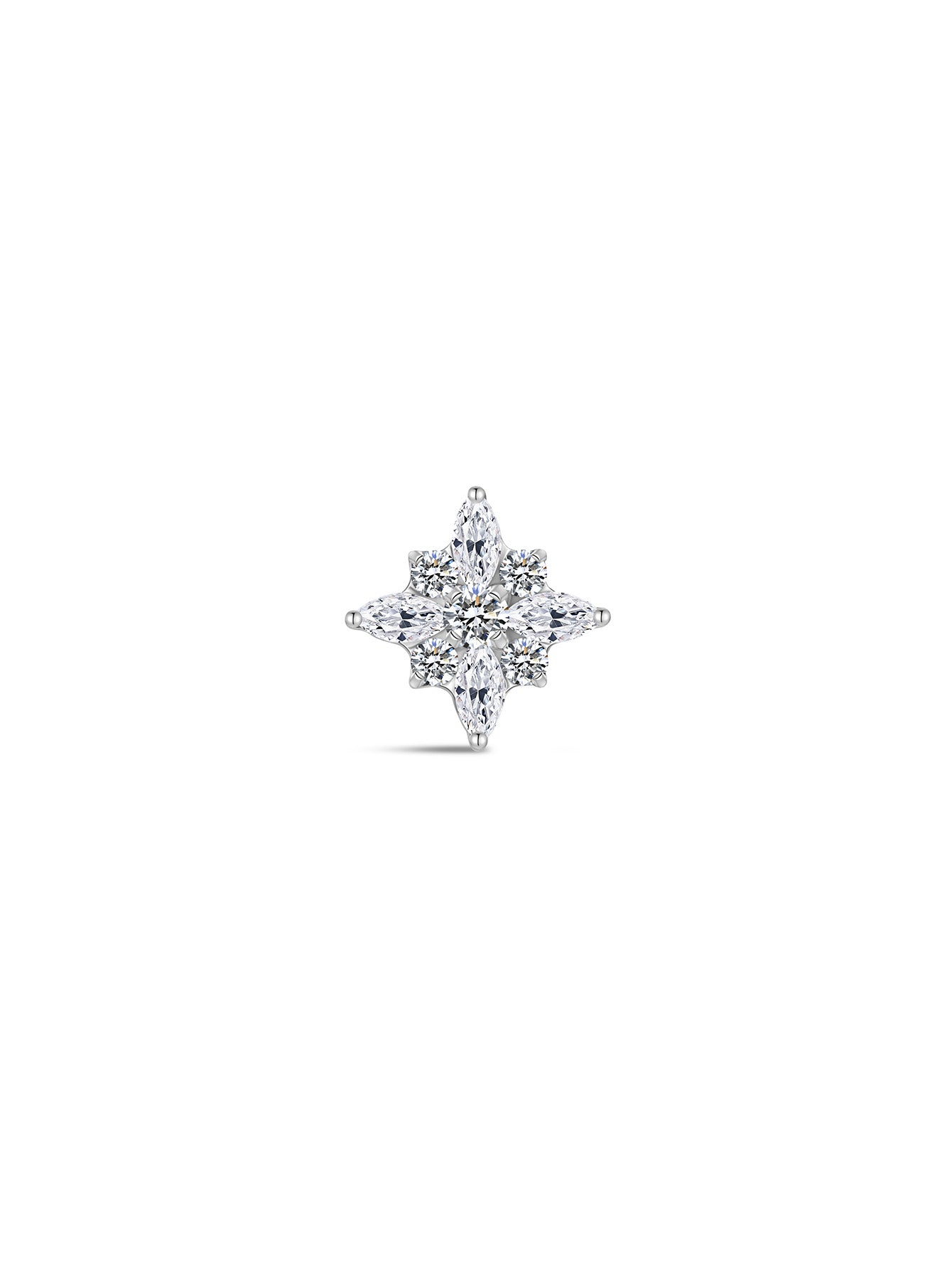 G23 Titanium Cross-shaped Zircon Ear Piercing Stud-Olarajewelry