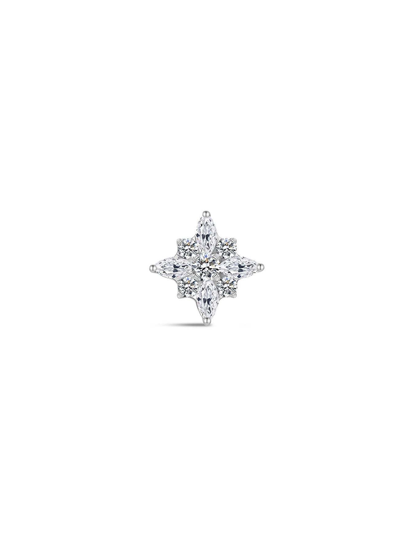 G23 Titanium Cross-shaped Zircon Ear Piercing Stud-Olarajewelry
