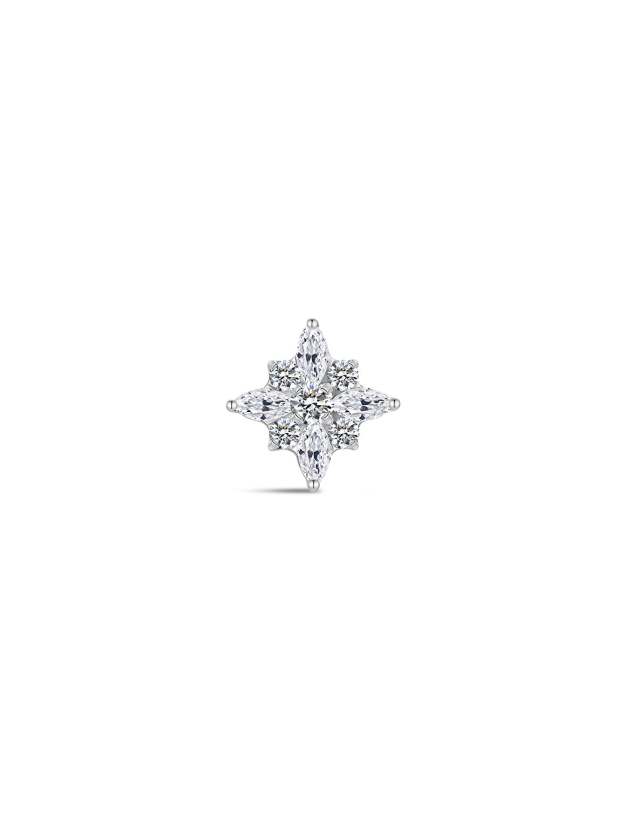 G23 Titanium Cross-shaped Zircon Ear Piercing Stud-Olarajewelry