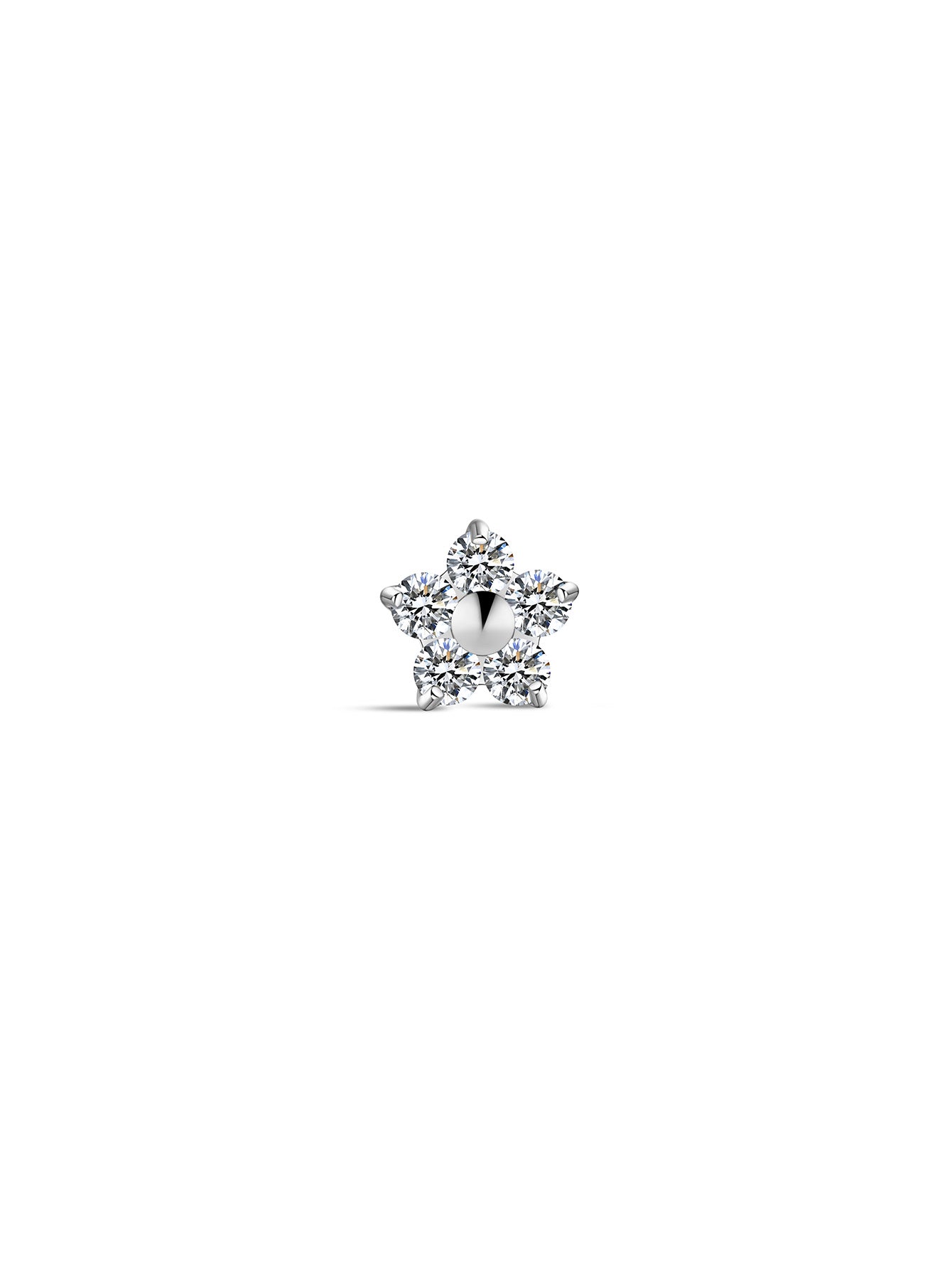 G23 Titanium Flower Shiny Zircon Ear Piercing Stud-Olarajewelry