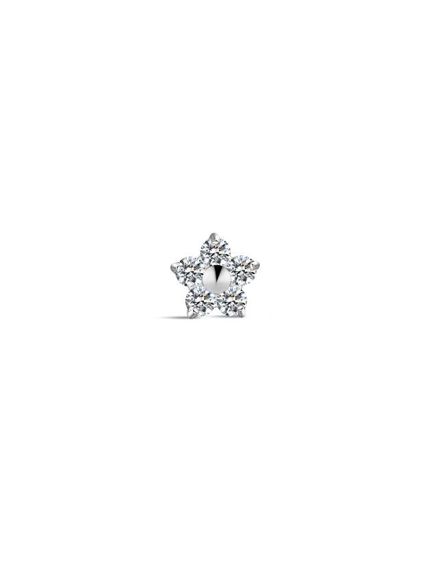 G23 Titanium Flower Shiny Zircon Ear Piercing Stud-Olarajewelry