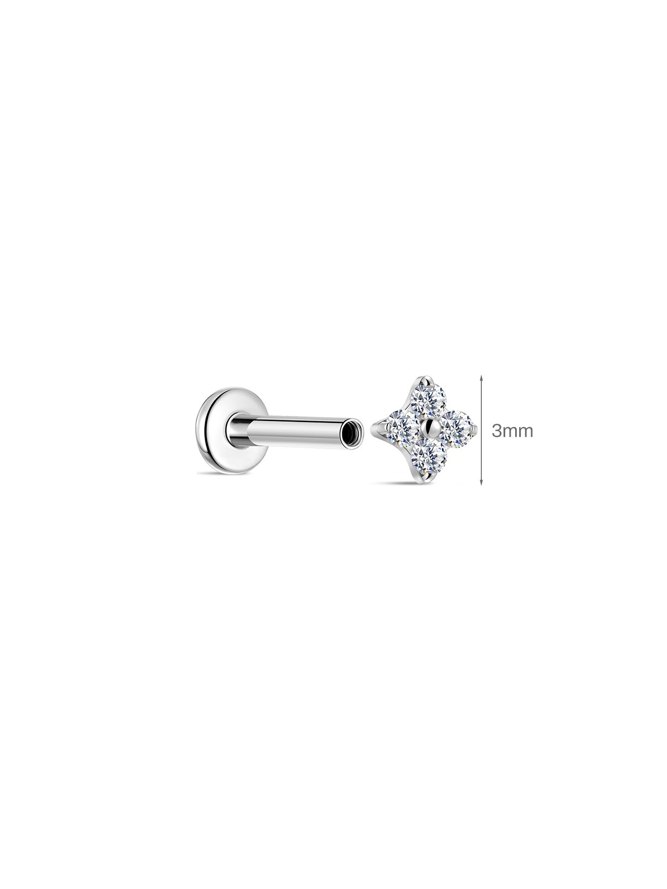 G23 Titanium Four Petals Ear Piercing Stud-Olarajewelry
