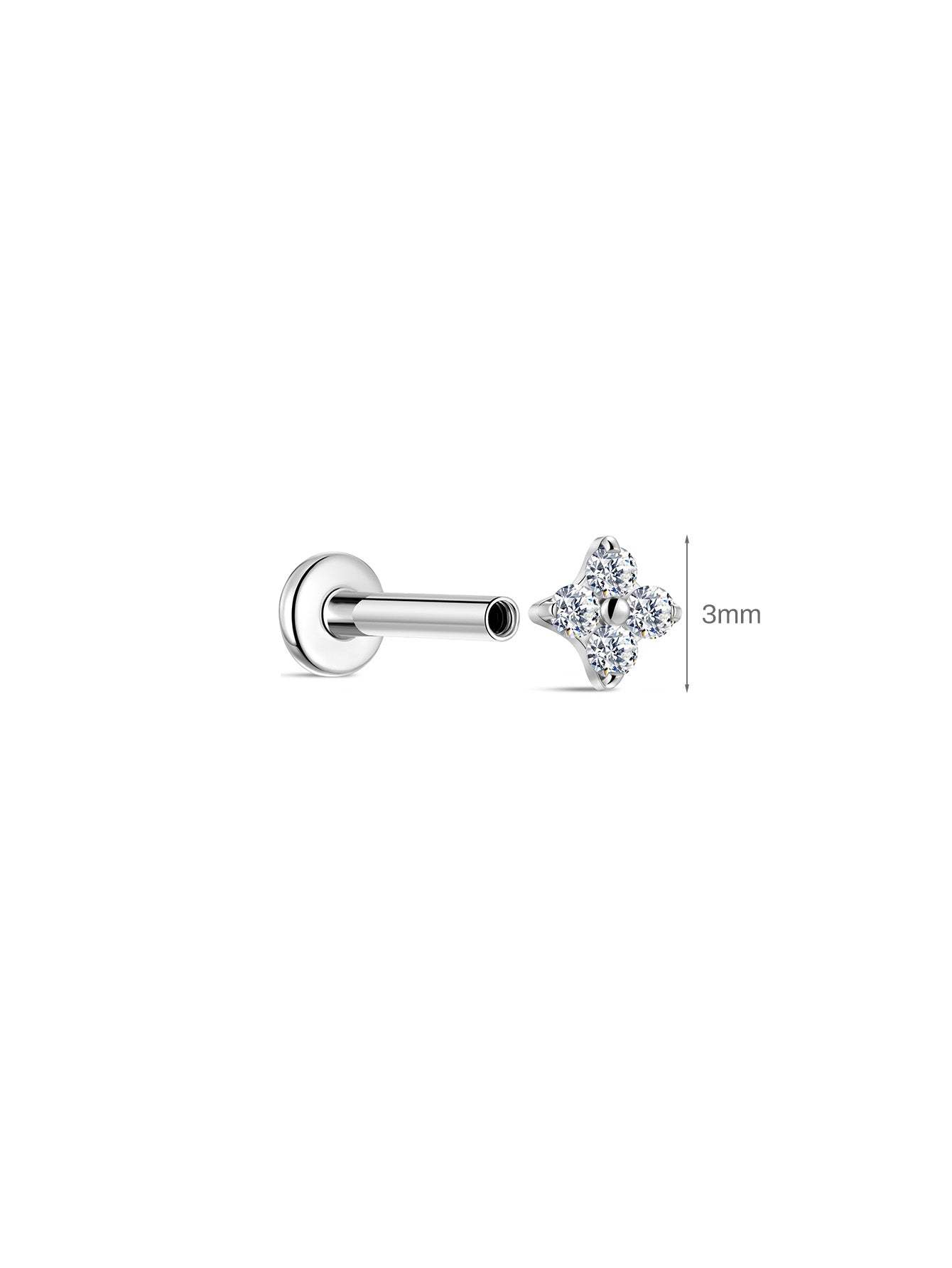 G23 Titanium Four Petals Ear Piercing Stud-Olarajewelry