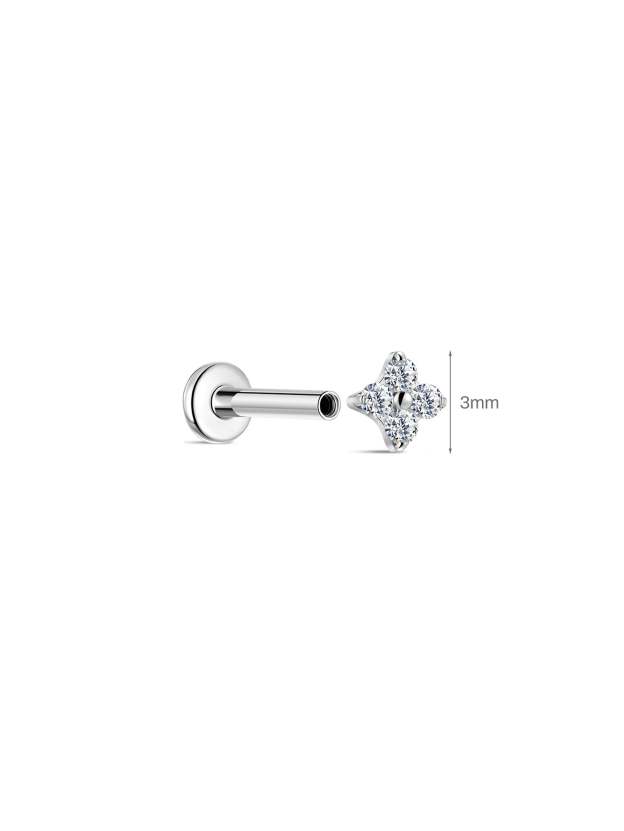 G23 Titanium Four Petals Ear Piercing Stud-Olarajewelry