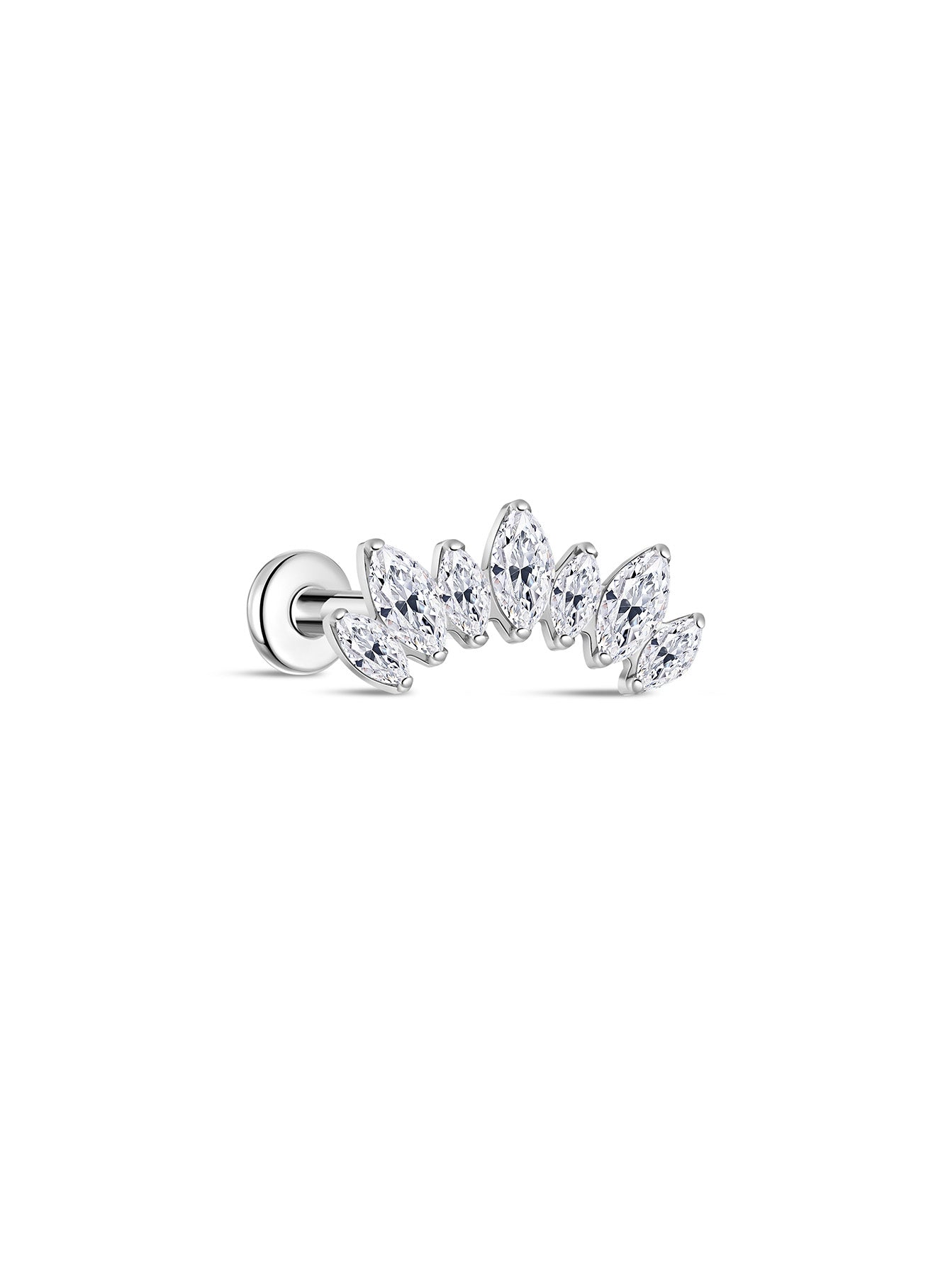 G23 Titanium Shining Crown Ear Piercing Stud-Olarajewelry