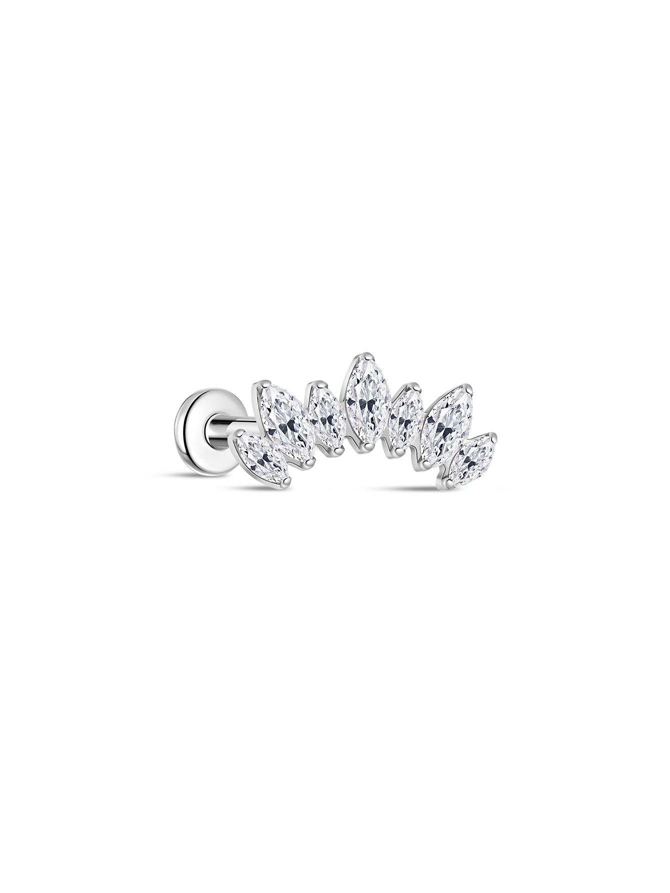 G23 Titanium Shining Crown Ear Piercing Stud-Olarajewelry