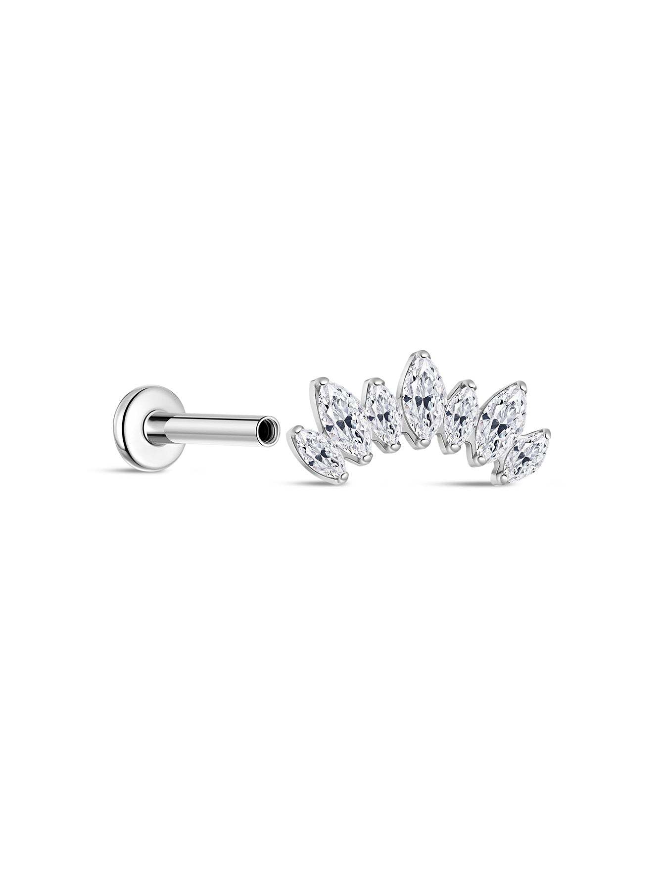 G23 Titanium Shining Crown Ear Piercing Stud-Olarajewelry