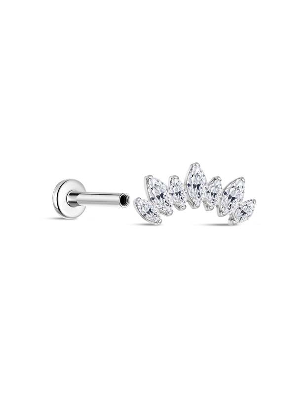 G23 Titanium Shining Crown Ear Piercing Stud-Olarajewelry