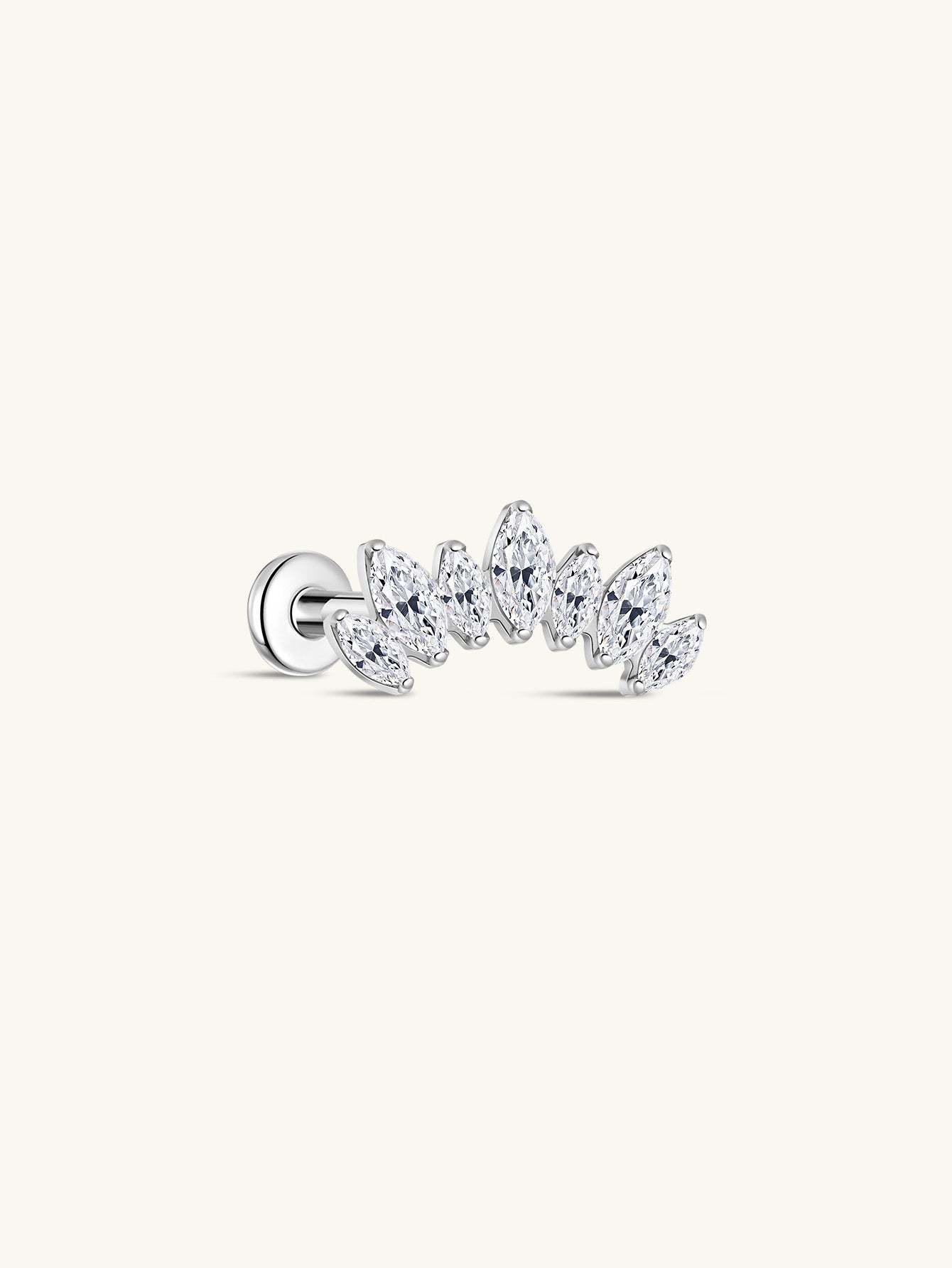 G23 Titanium Shining Crown Ear Piercing Stud-Olarajewelry