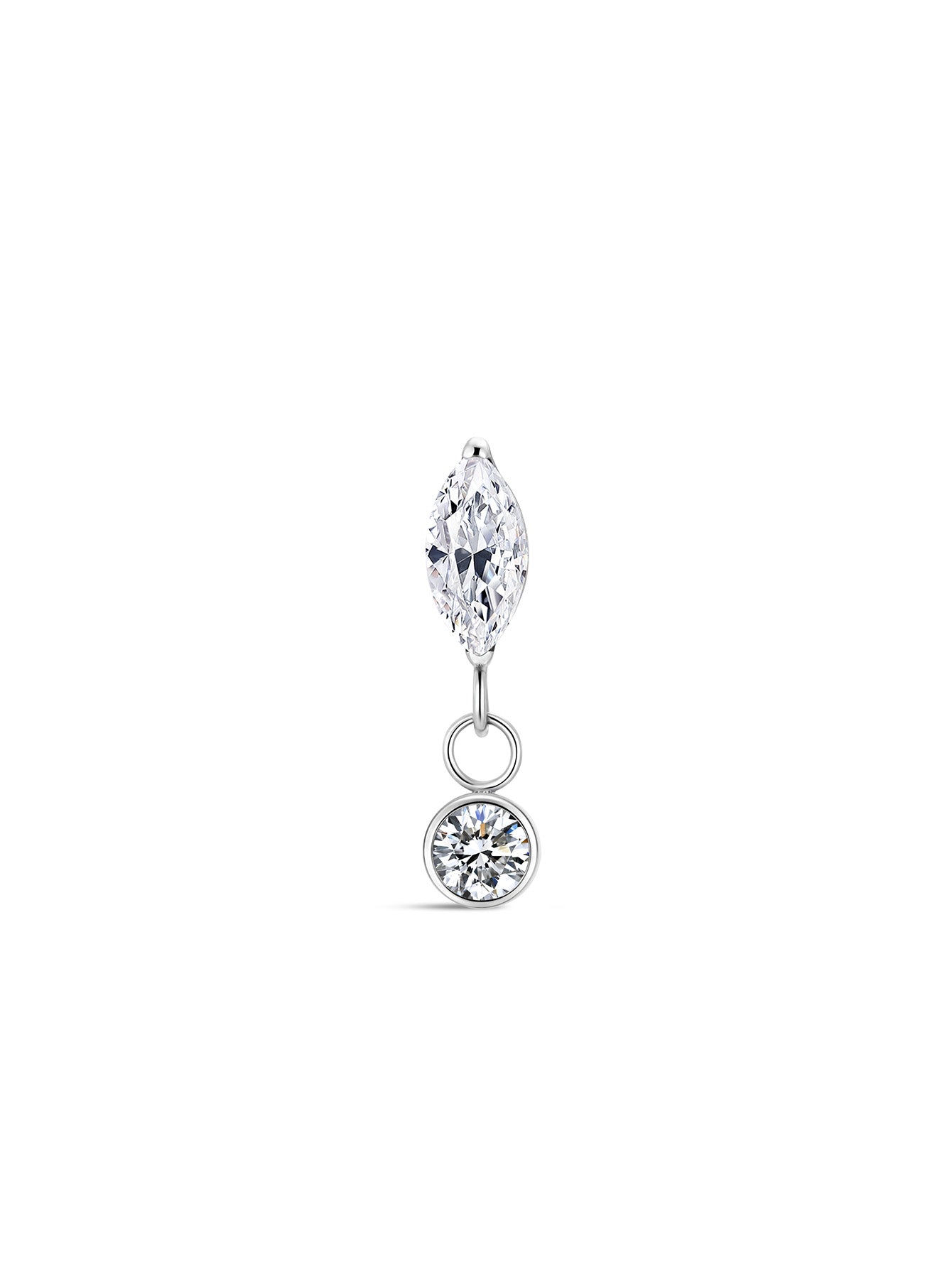G23 Titanium Marquise Zircon Pendant Ear Piercing Stud-Olarajewelry
