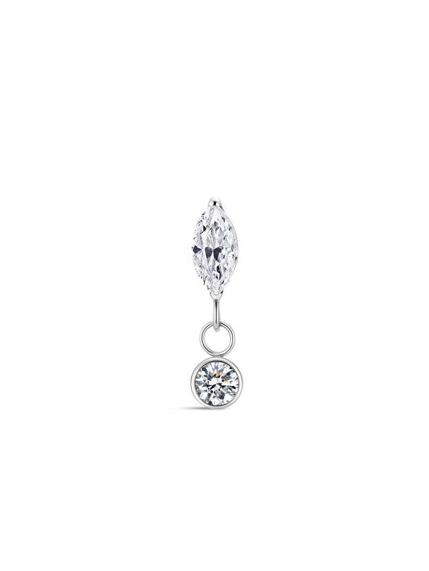 G23 Titanium Marquise Zircon Pendant Ear Piercing Stud-Olarajewelry