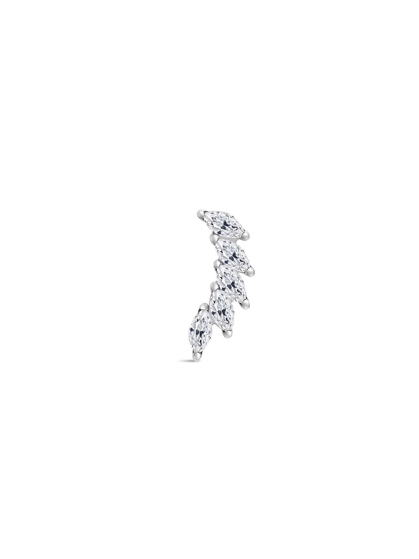 G23 Titanium Arc Arranged Zircons Ear Piercing Stud-Olarajewelry
